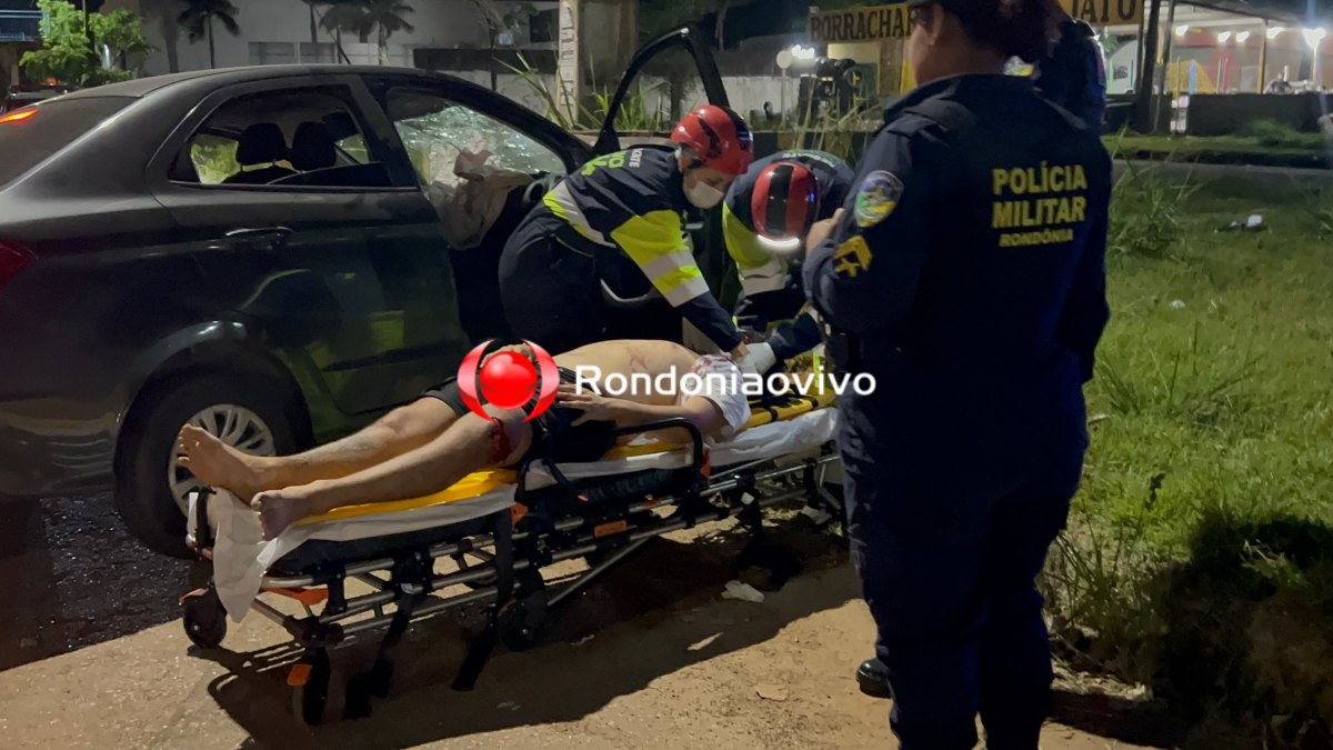 VIDEO: Três pessoas ficam feridas após carro bater em poste na Rua da Beira