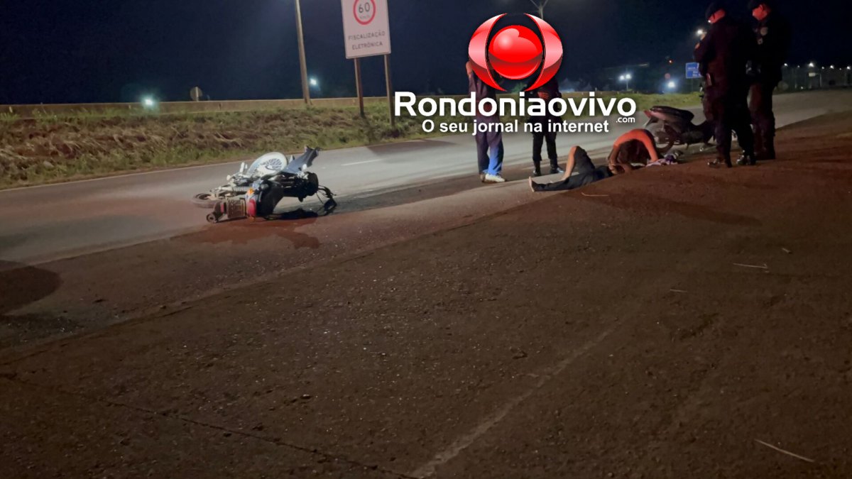 PERDEU O CONTROLE: Mulher é vítima de grave queda de moto na Rua da Beira