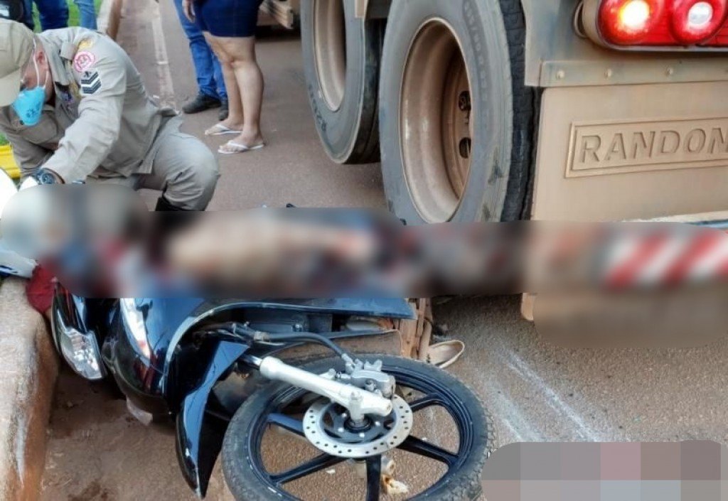 ACIDENTE: Carreta passa por cima de moto e a vítima é socorrida ao Hospital 