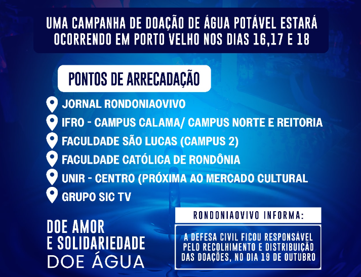 SECA NO MADEIRA: Campanha ‘Doe Água, Doe Vida’ começa nesta segunda (16)