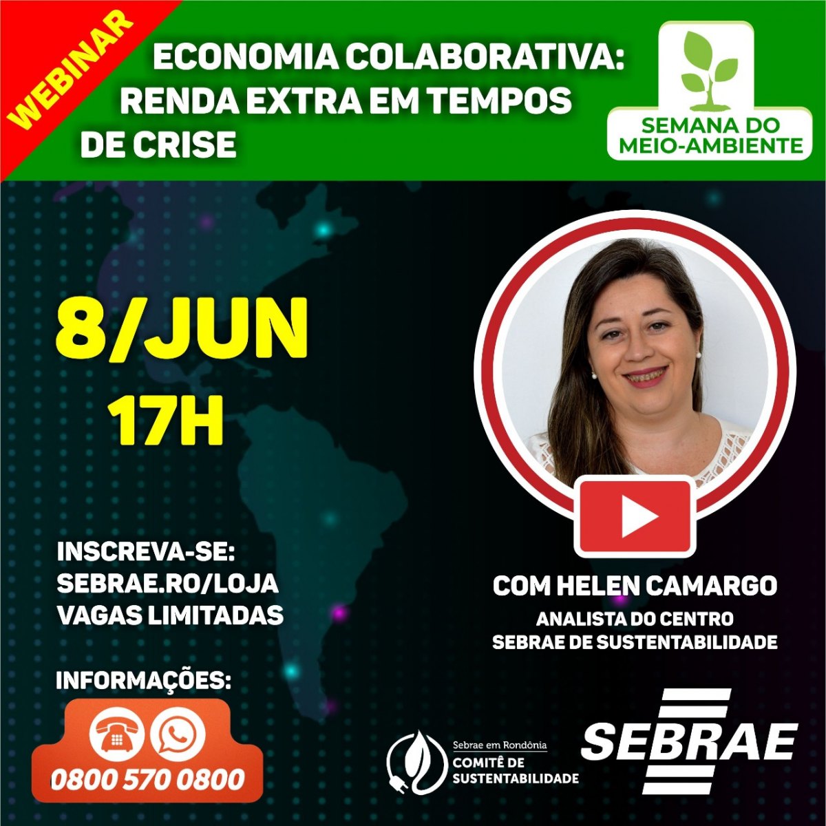 SEBRAE: Sustentabilidade na segunda (8) e terça (9) com dois eventos