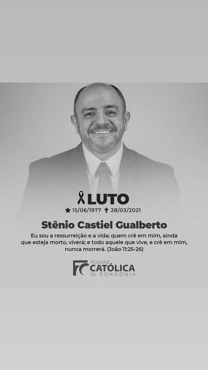 LUTO: Faculdade Católica emite nota de pesar pela morte de Stênio Castiel Gualberto