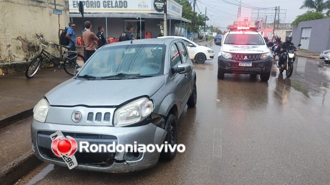 ASSISTA: Motociclista bate em carro após avançar preferencial na Pinheiro