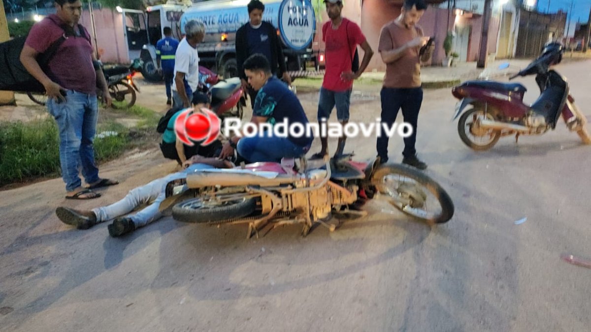 NA AMAZONAS: Motociclista fica gravemente ferido em acidente envolvendo caminhão