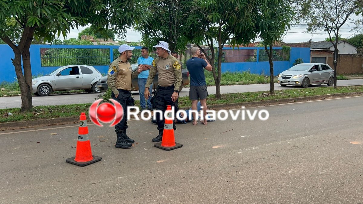 VÍDEO: Motociclista tem fratura exposta na perna em grave acidente