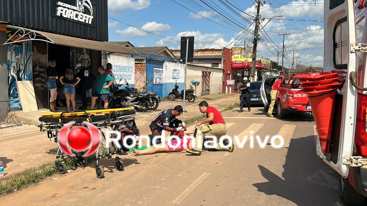 VÍDEO: Pedestre e motociclista ficam gravemente feridos em atropelamento