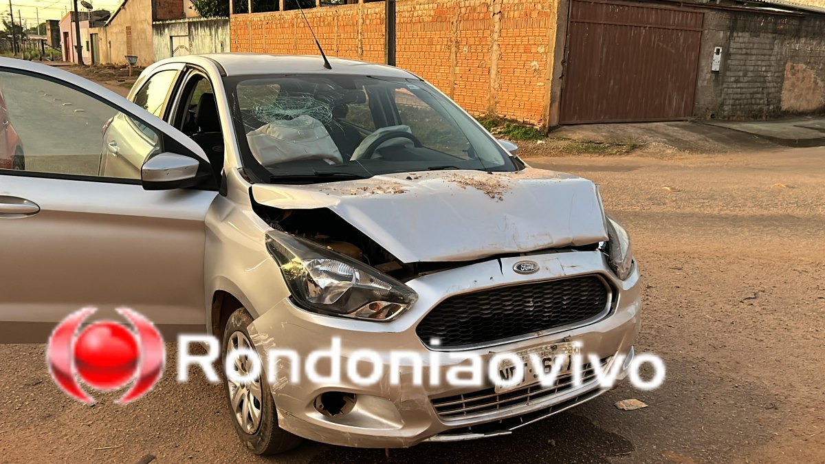 DESGOVERNADO: Mulher em Ford Ka destrói muro de residência no Lagoinha 