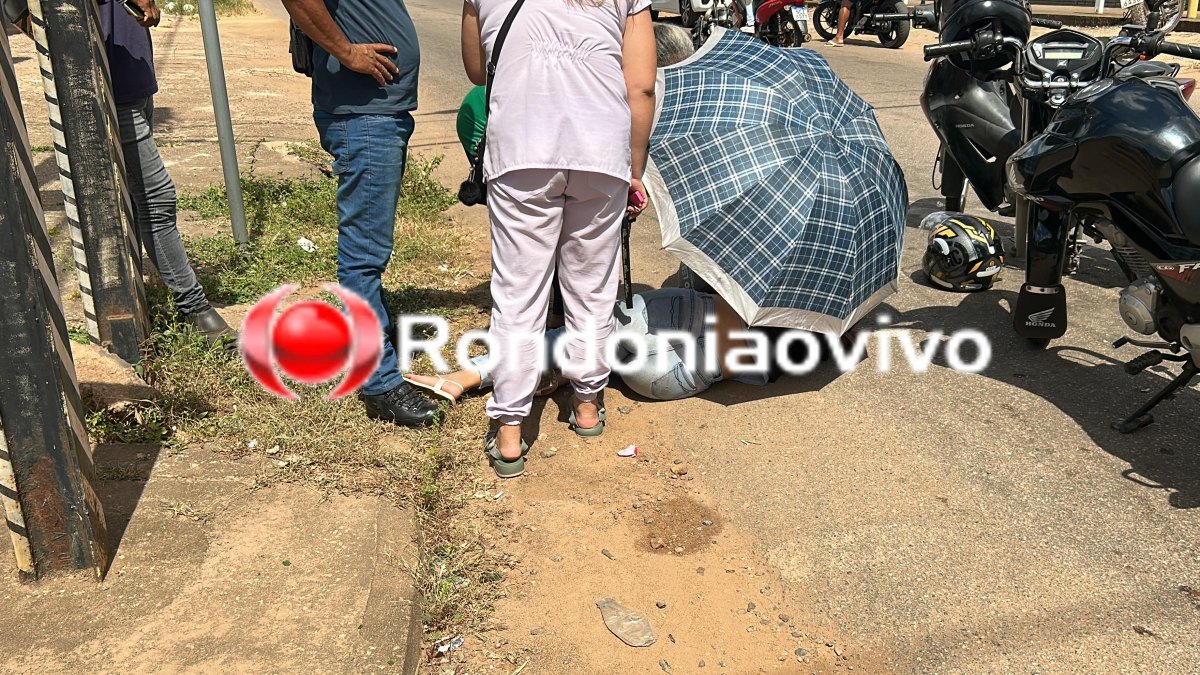 ATROPELOU: Mulher avança cruzamento e deixa motociclista gravemente ferida