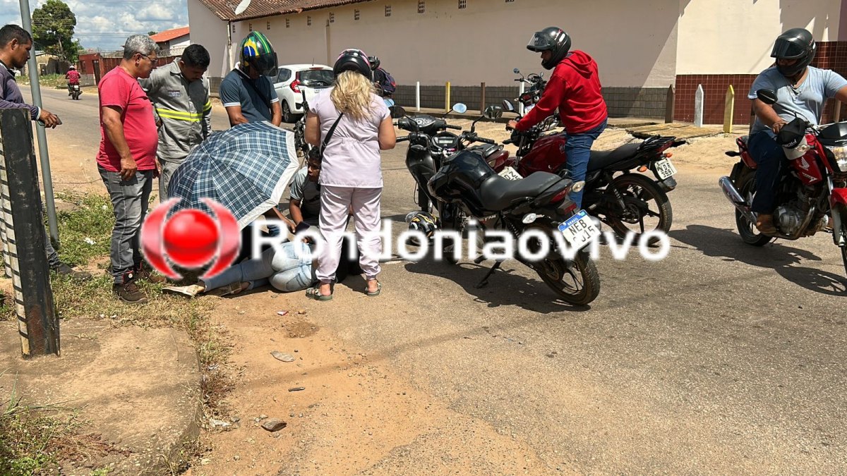 ATROPELOU: Mulher avança cruzamento e deixa motociclista gravemente ferida
