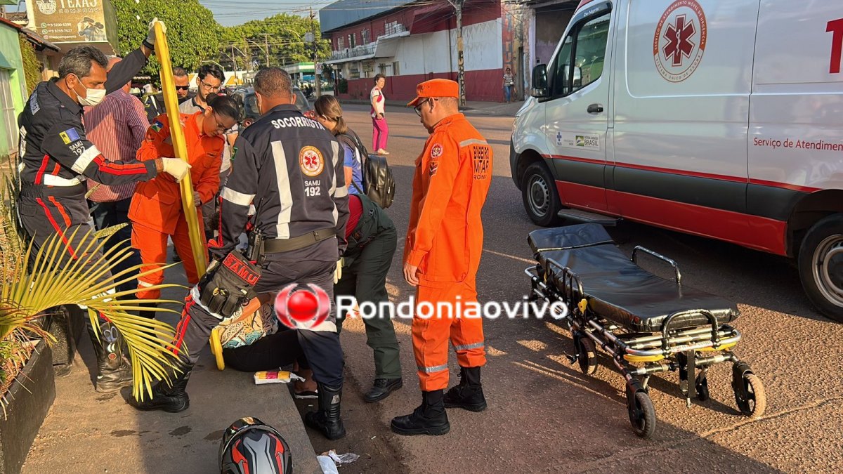 VÍDEO: Mulher em moto sofre fratura após bater na traseira de carro