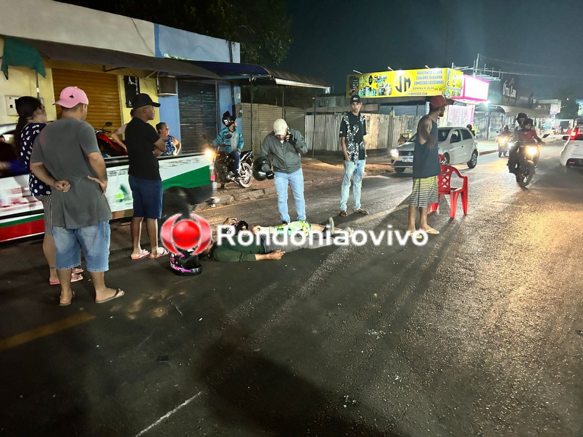 FRONTAL: Casal fica em estado grave após colisão entre motos