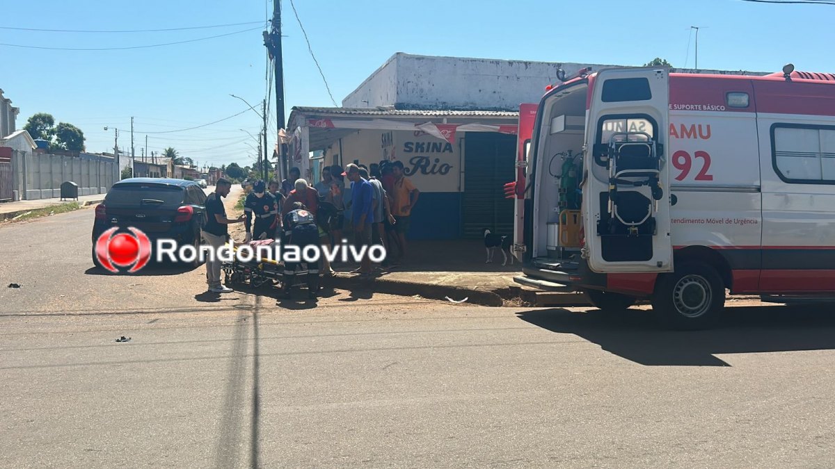 DESMAIOU: Motociclista fica seriamente ferido após mulher avançar preferencial