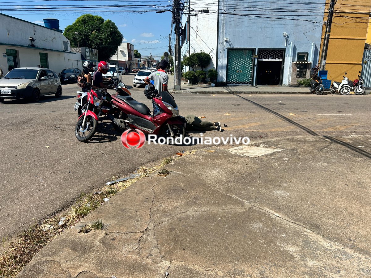 VÍDEO: Taxista avança preferencial e atropela mulher em motocicleta