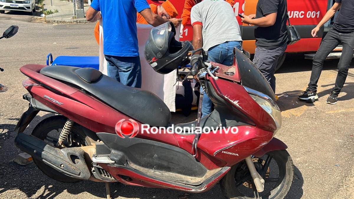 VÍDEO: Taxista avança preferencial e atropela mulher em motocicleta
