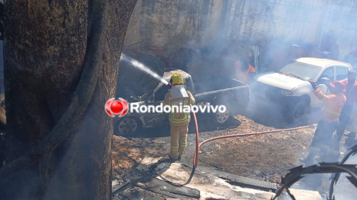PEGOU FOGO: Carro é destruído por incêndio em garagem do Governo  - VÍDEO 