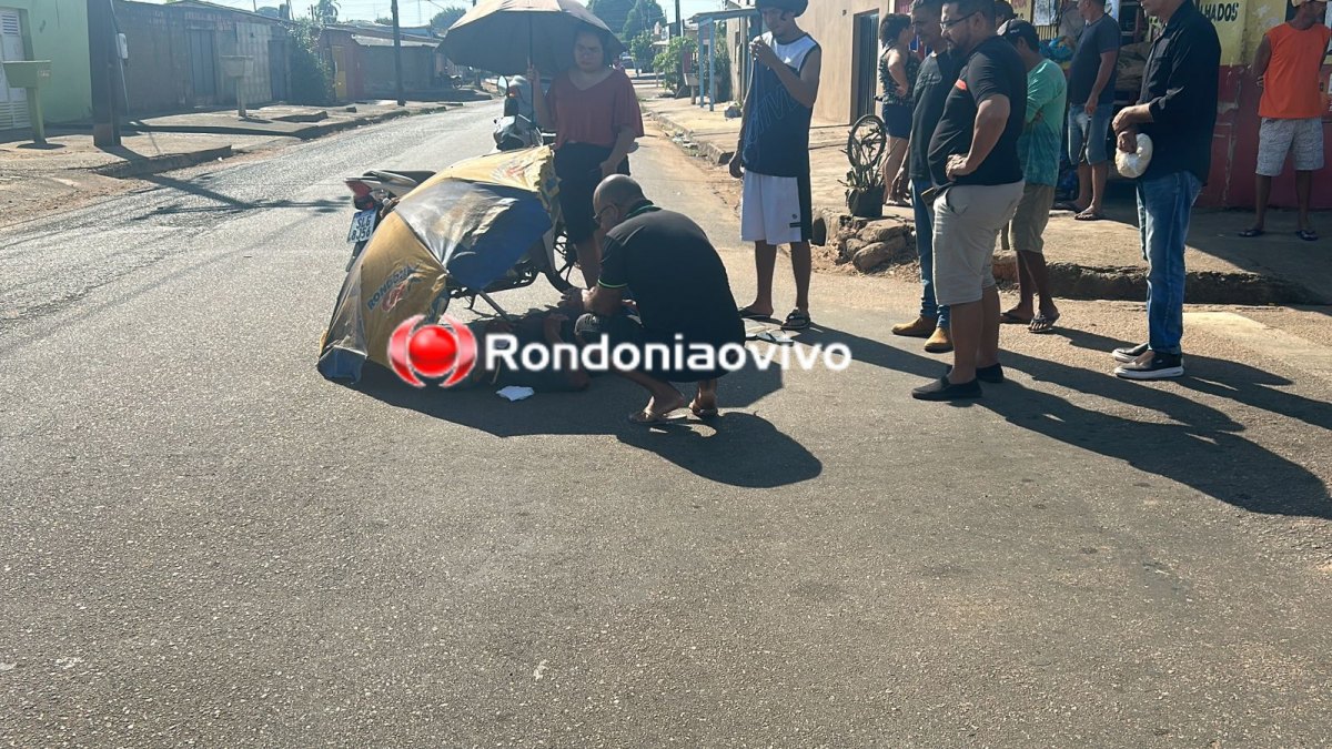 VÍDEO: Idoso sofre grave acidente ao avançar preferencial e bater em carro de App