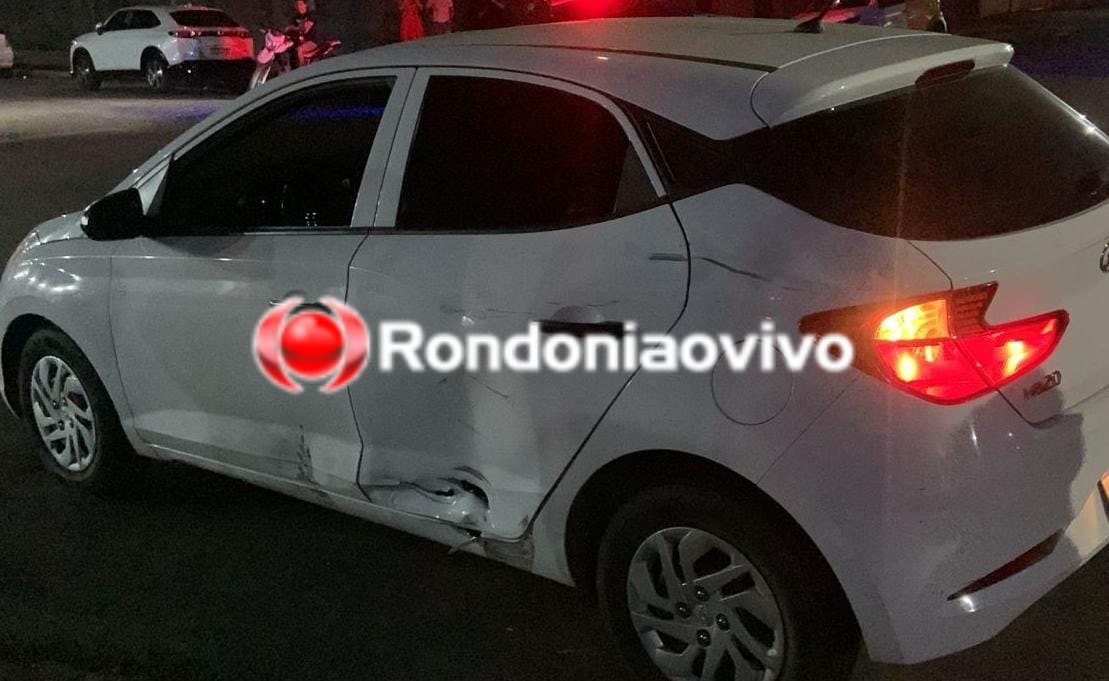 IMPRUDÊNCIA: Motorista de HB20 invade preferencial e provoca acidente com casal de moto
