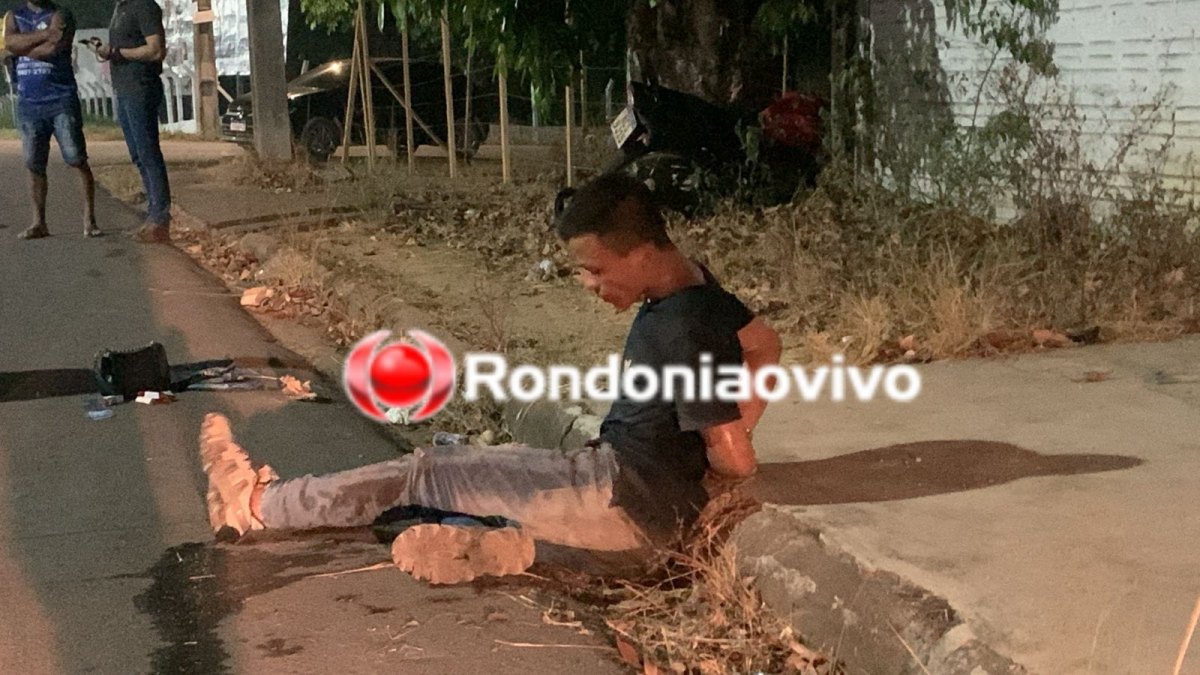 FORAGIDO: Criminosos com moto roubada se envolvem em grave acidente durante fuga