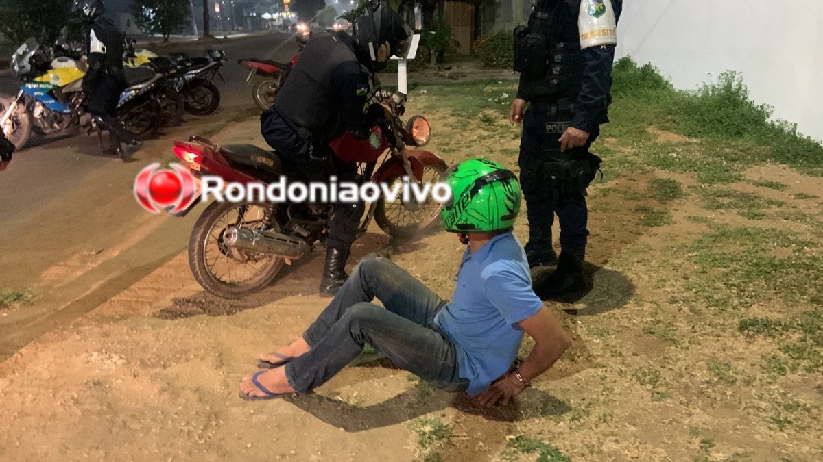 LEI SECA: Motociclista bêbado foge de blitz, sofre acidente e acaba preso