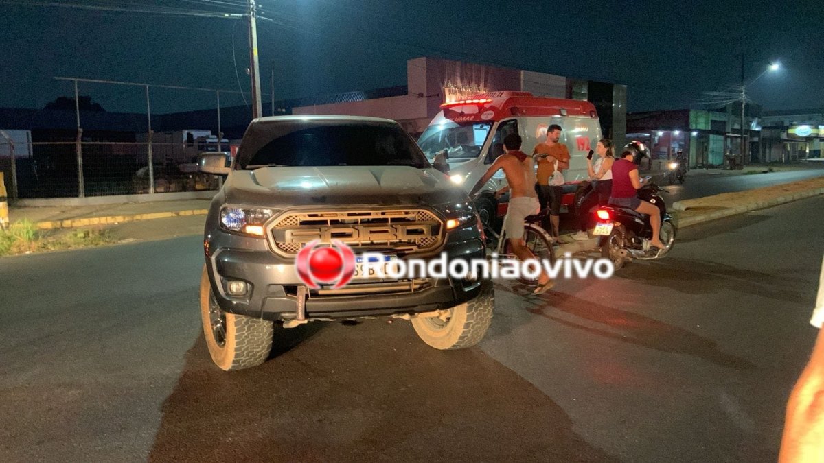 'NA RIO': Motociclista sofre grave fratura exposta após colisão com caminhonete 