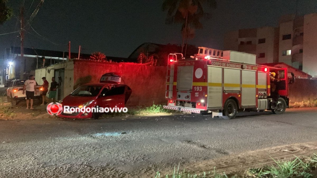 SUSTO: Mulher fica ferida em acidente e Bombeiros são acionados após carro pegar fogo