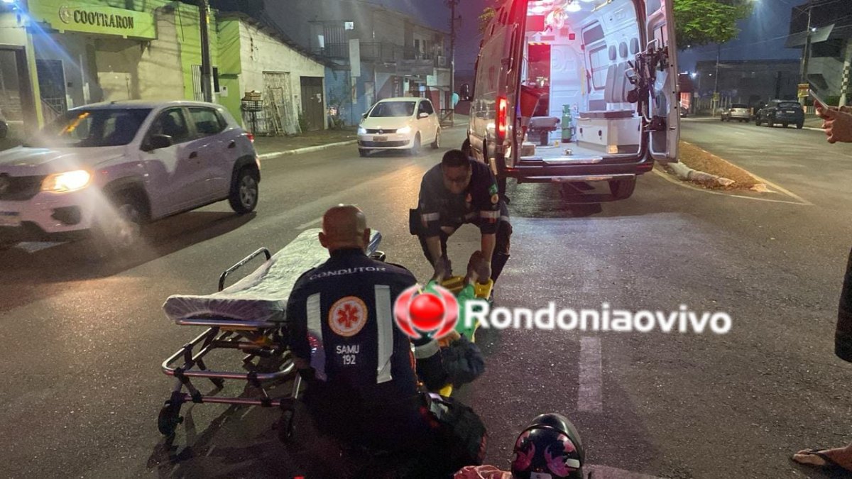 MOTOCICLISTA: Jovem de 23 anos sofre ferimentos após acidente na Avenida Rio Madeira 