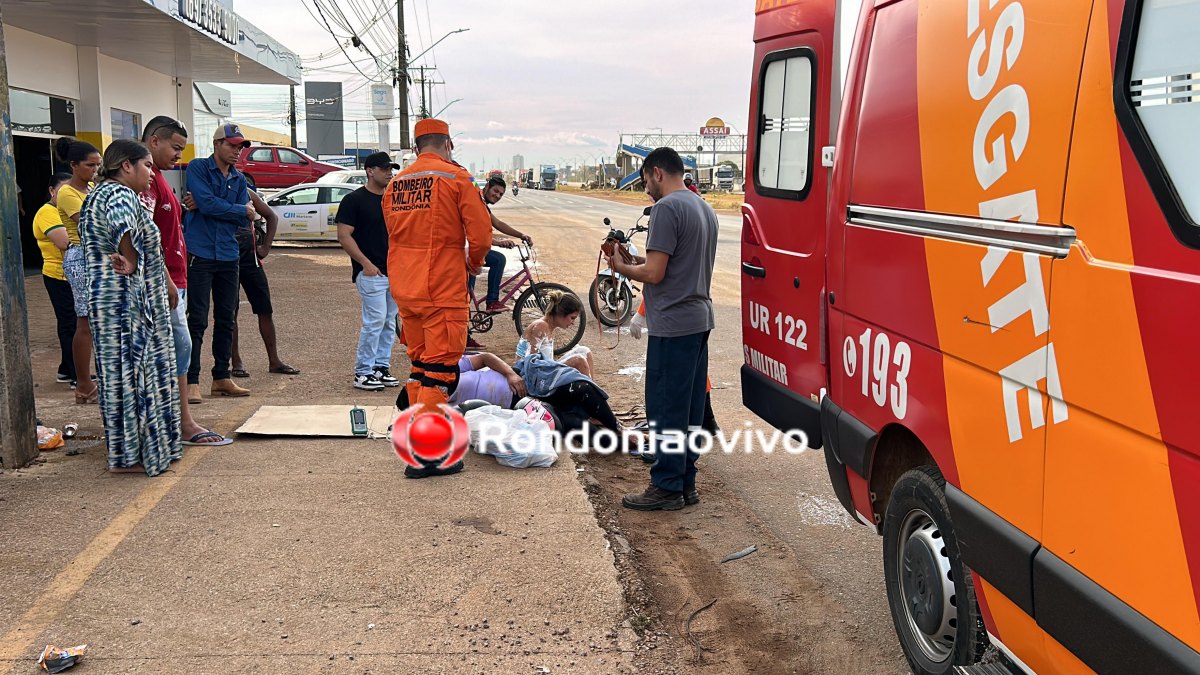 VÍDEO: Mãe e filha ficam feridas após acidente envolvendo cinco veículos 