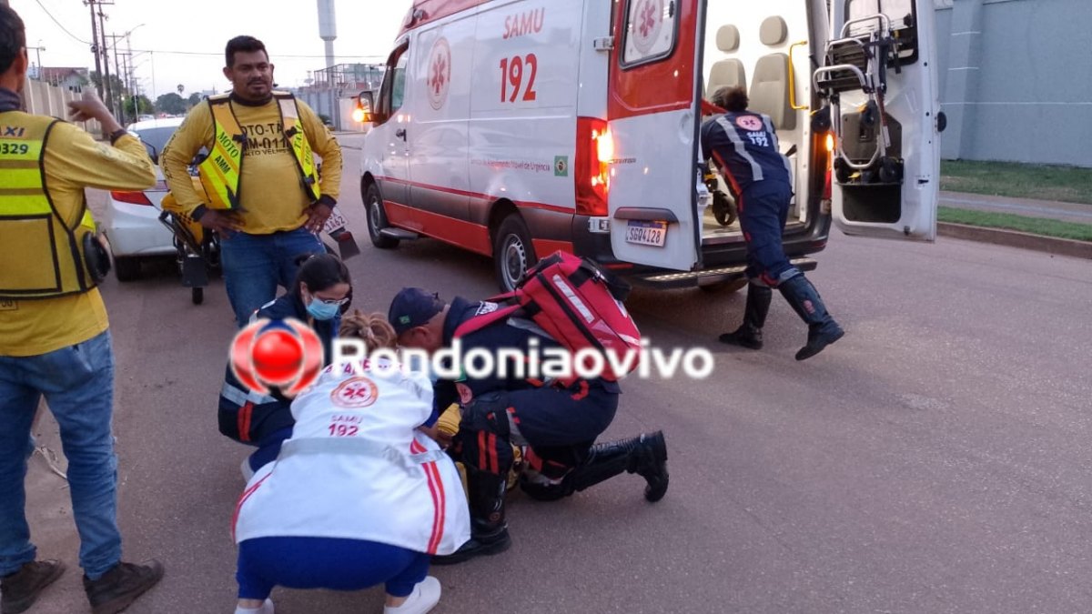 NO LAGOA: Mototaxista fica lesionado após colisão envolvendo carro CR-V 