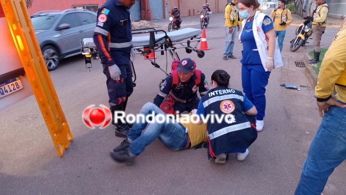 NO LAGOA: Mototaxista fica lesionado após colisão envolvendo carro CR-V 