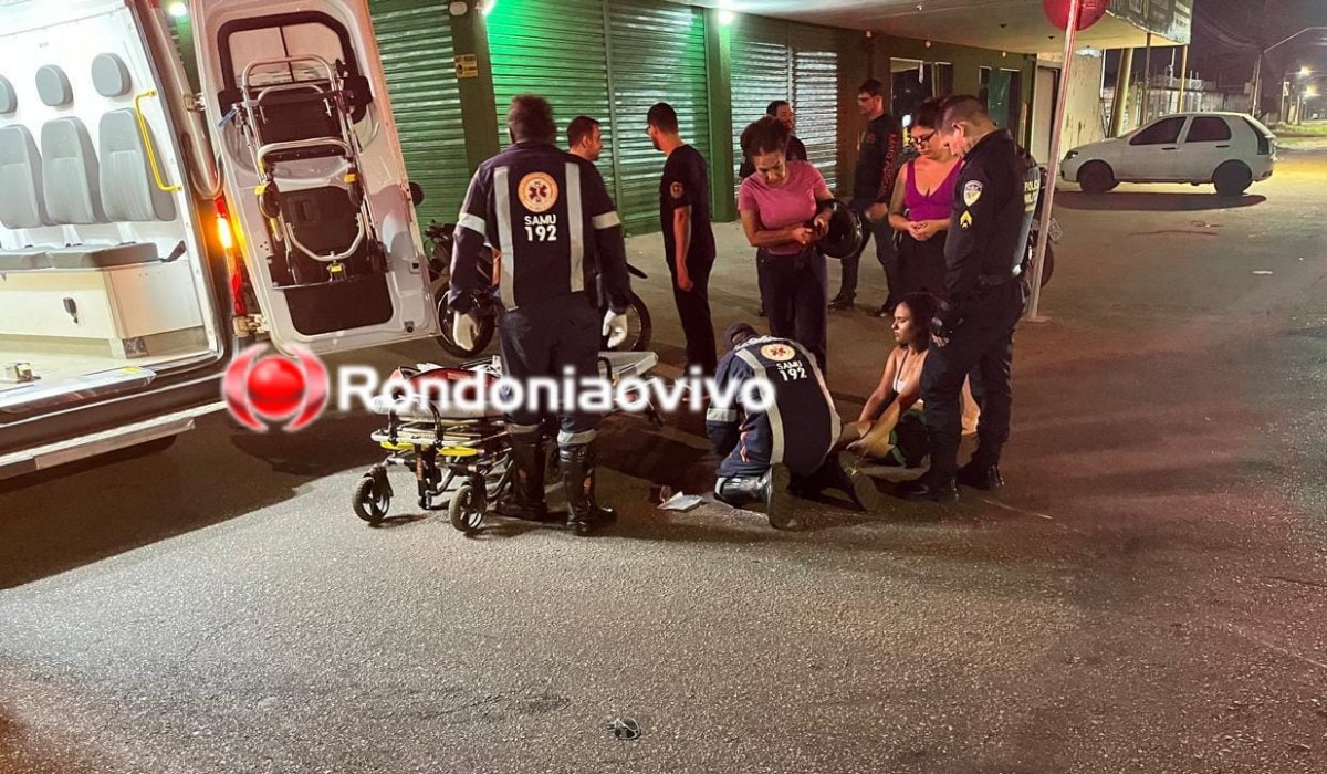NO CENTRO: Passageira de moto sofre fraturas após Prisma invadir preferencial 