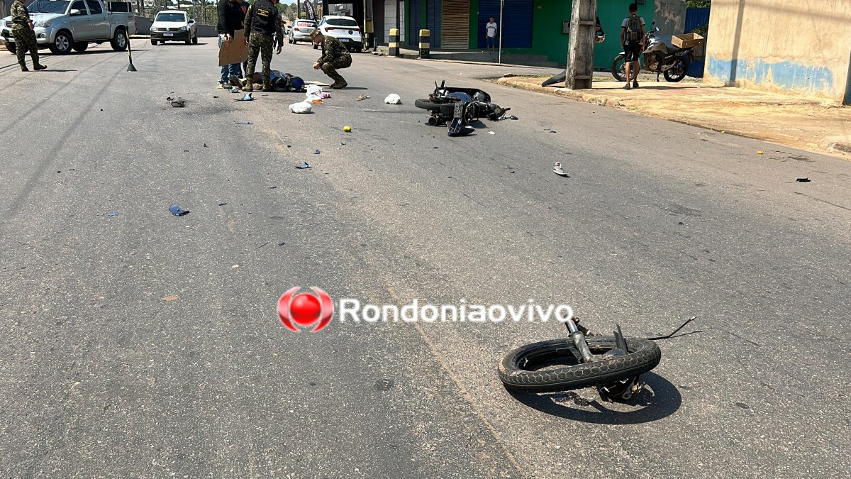 FORTE COLISÃO: Roda de moto é arrancada e mulher fica gravemente ferida