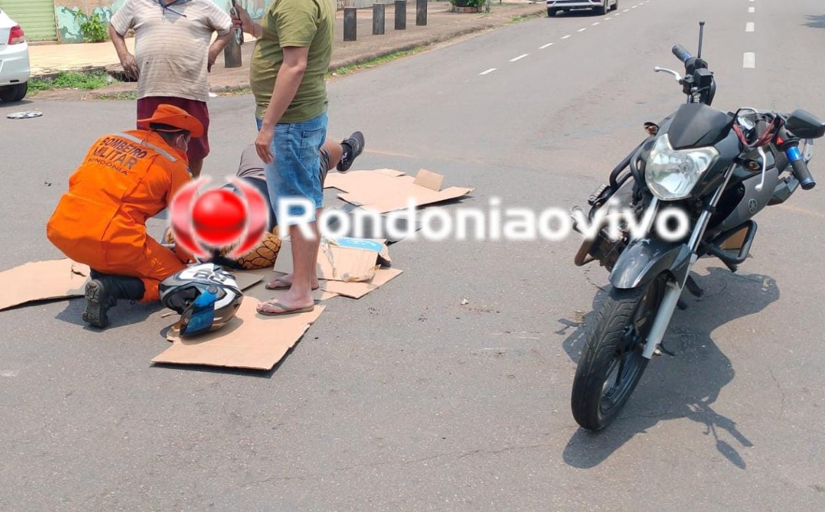 ONIX AVANÇOU : Motociclista fica seriamente ferido após colisão contra carro no Centro