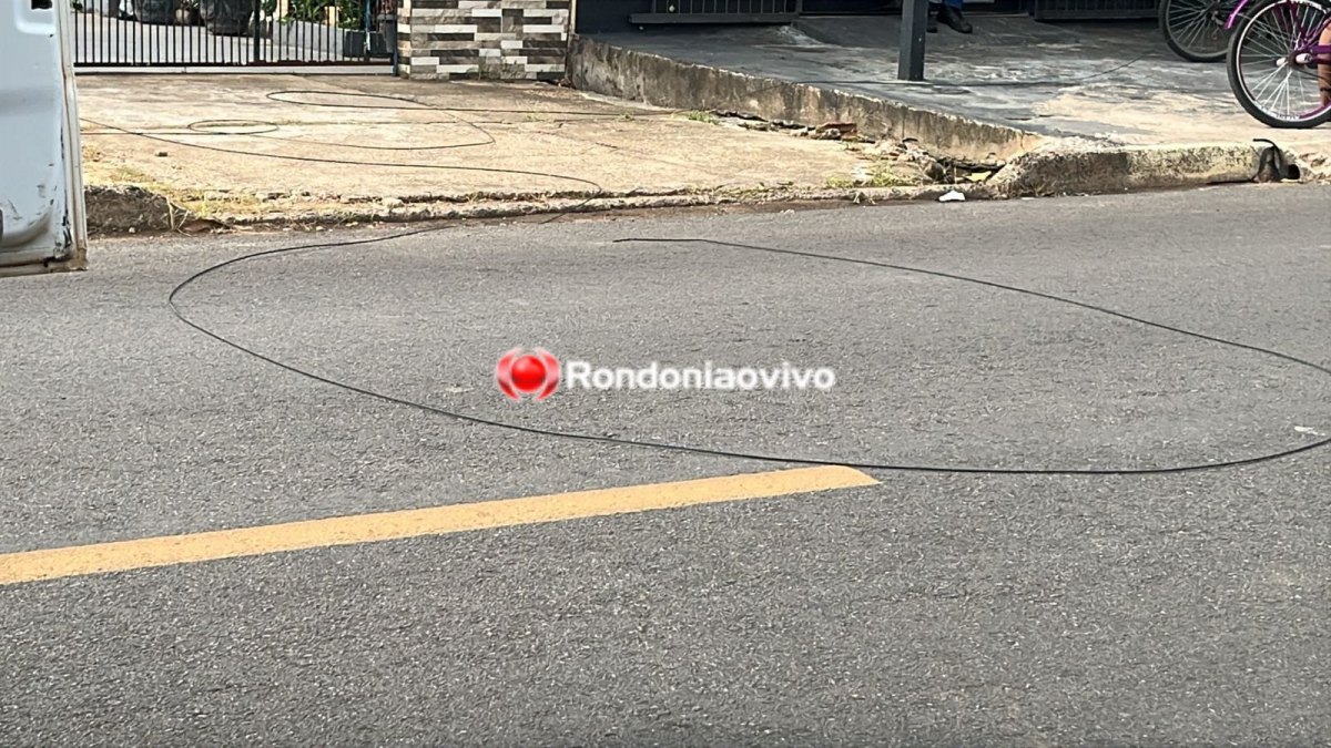 ATINGIU O PESCOÇO: Fio de internet causa acidente e mulher fica ferida em avenida da capital