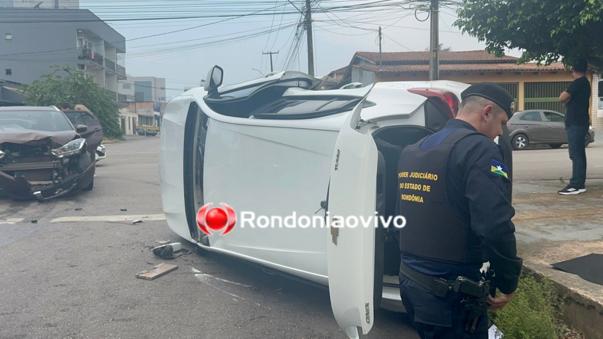 VÍDEO: Capotamento é registrado após motorista de Onix avançar cruzamento