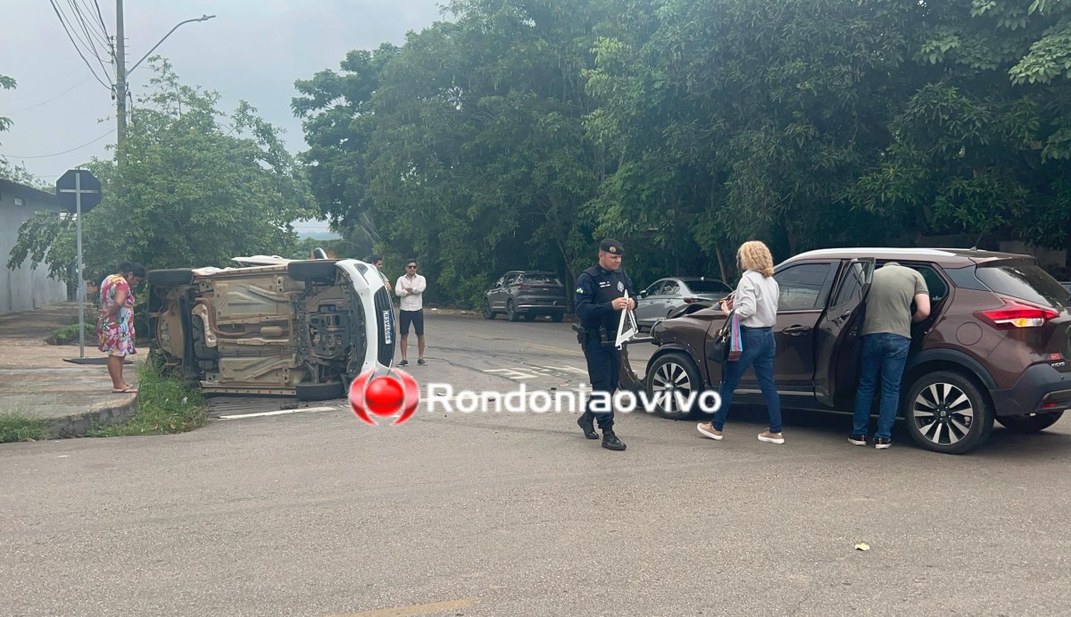 VÍDEO: Capotamento é registrado após motorista de Onix avançar cruzamento