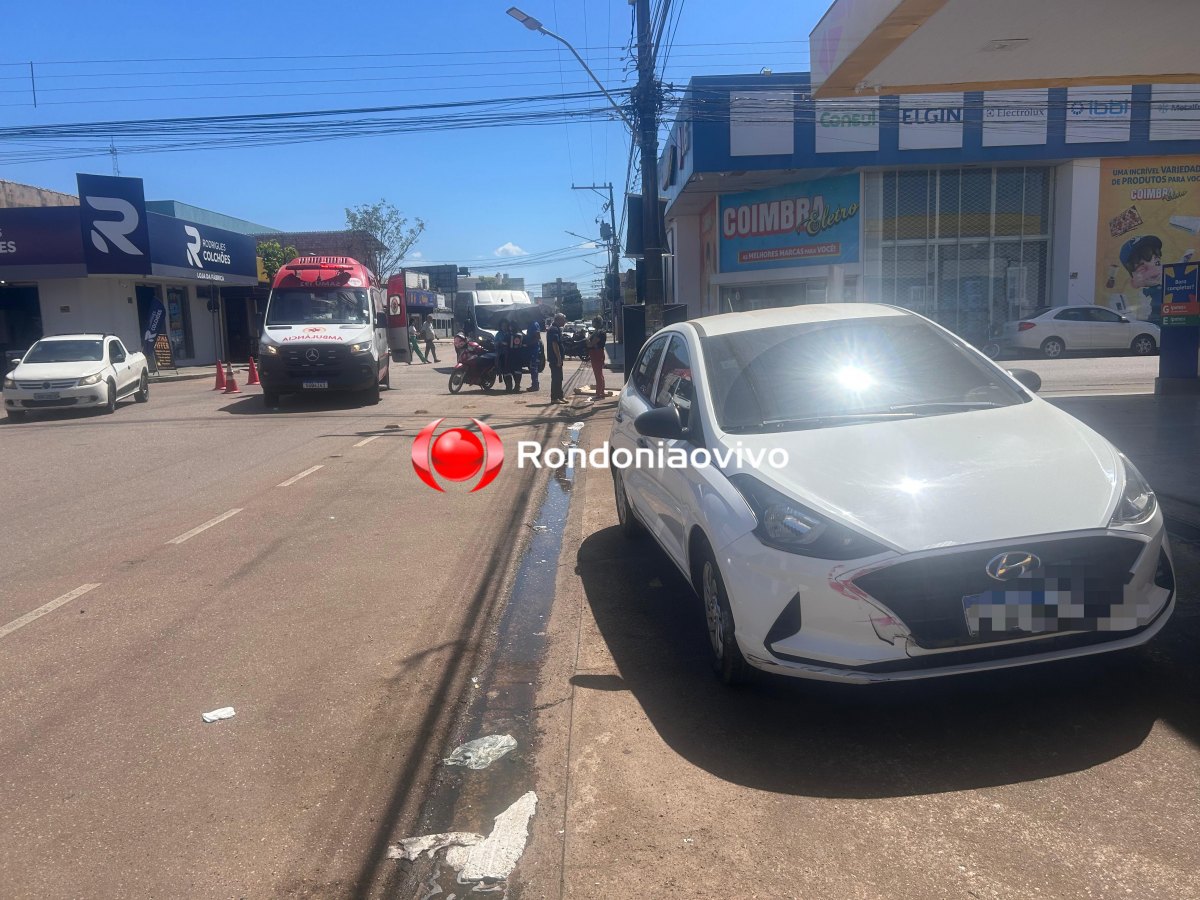 ASSISTA: Condutora de HB20 invade preferencial e atropela mulher em Honda Biz