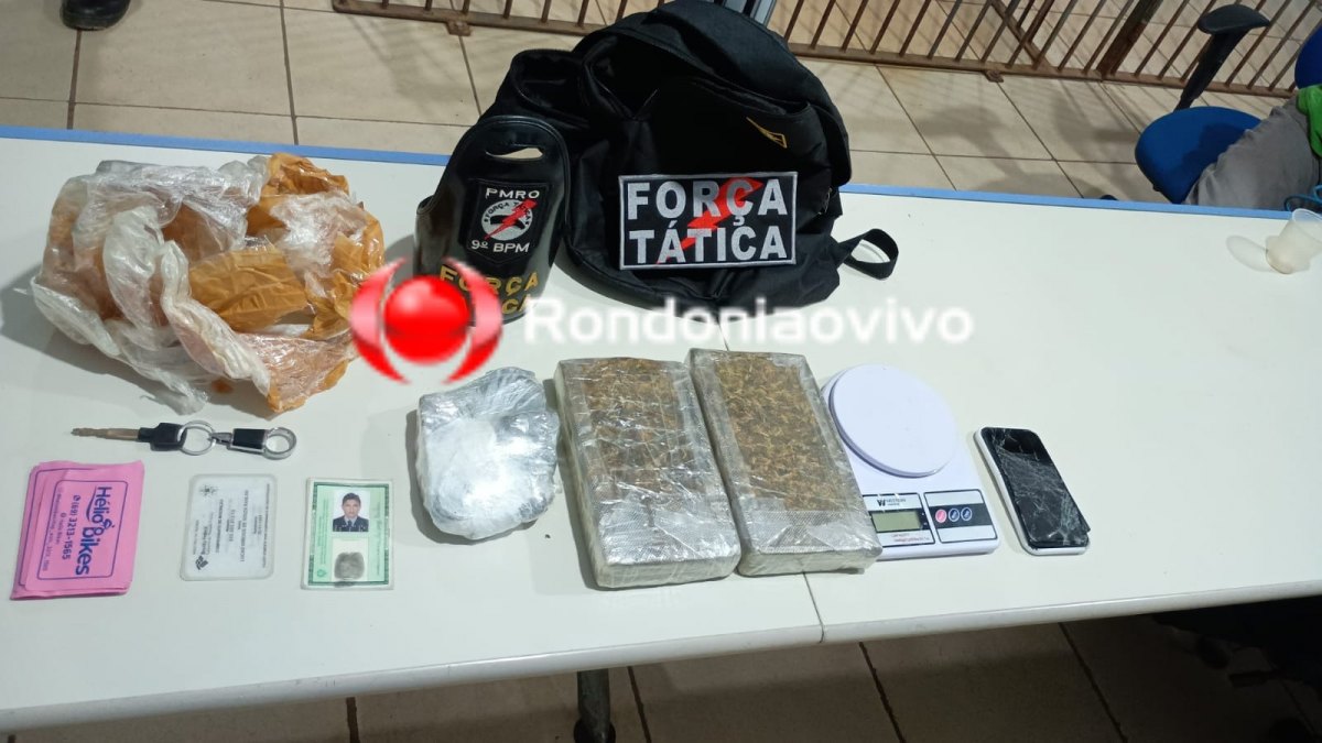 ERA FORAGIDO: Força Tática do 9° BPM prende traficante com mais de dois quilos de drogas