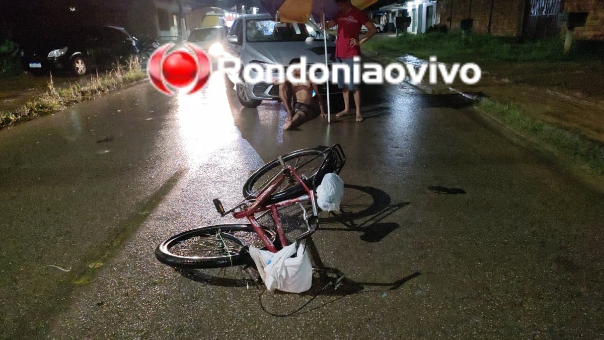 NA CONTRAMÃO: Ciclista fica gravemente ferido após bater de frente com carro