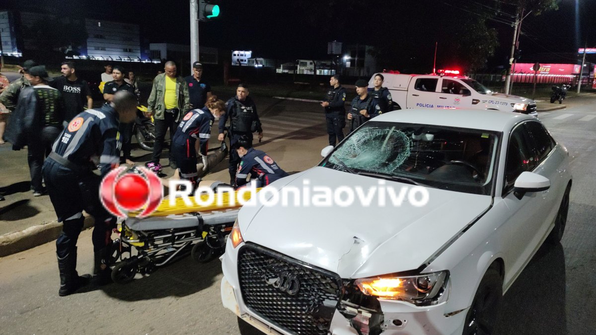 EMBRIAGADO: Motorista de carro Audi atropela e deixa motociclista em estado grave 