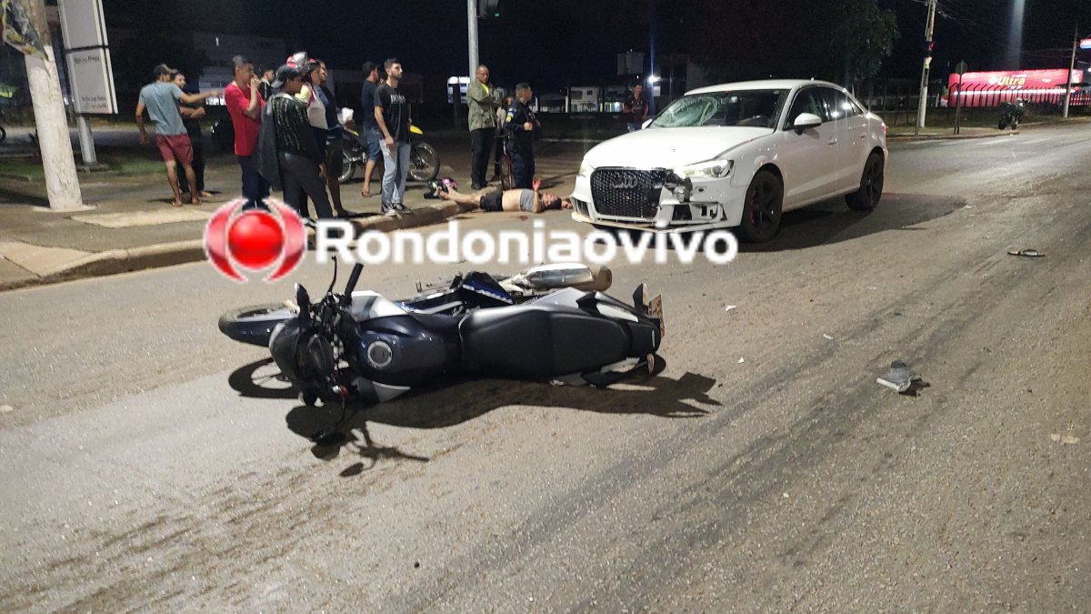 EMBRIAGADO: Motorista de carro Audi atropela e deixa motociclista em estado grave 