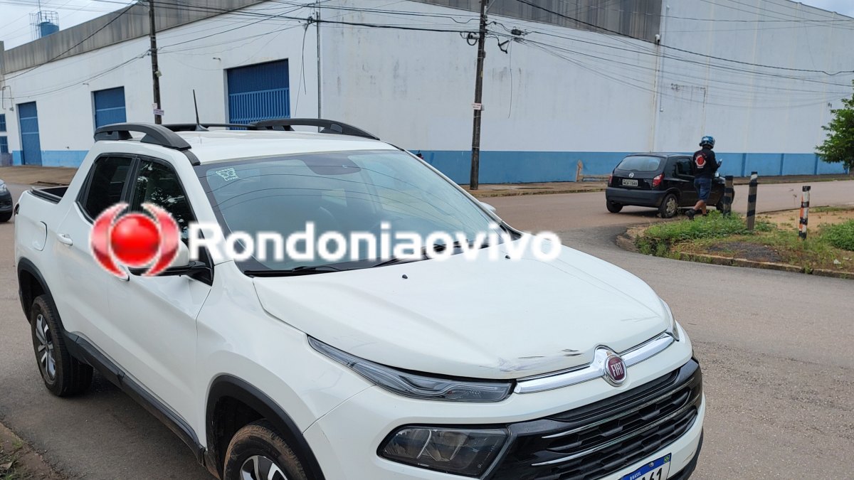 IMPRUDÊNCIA: Moto aplicativo e passageiro são atropelados por caminhonete Toro na Alexandre