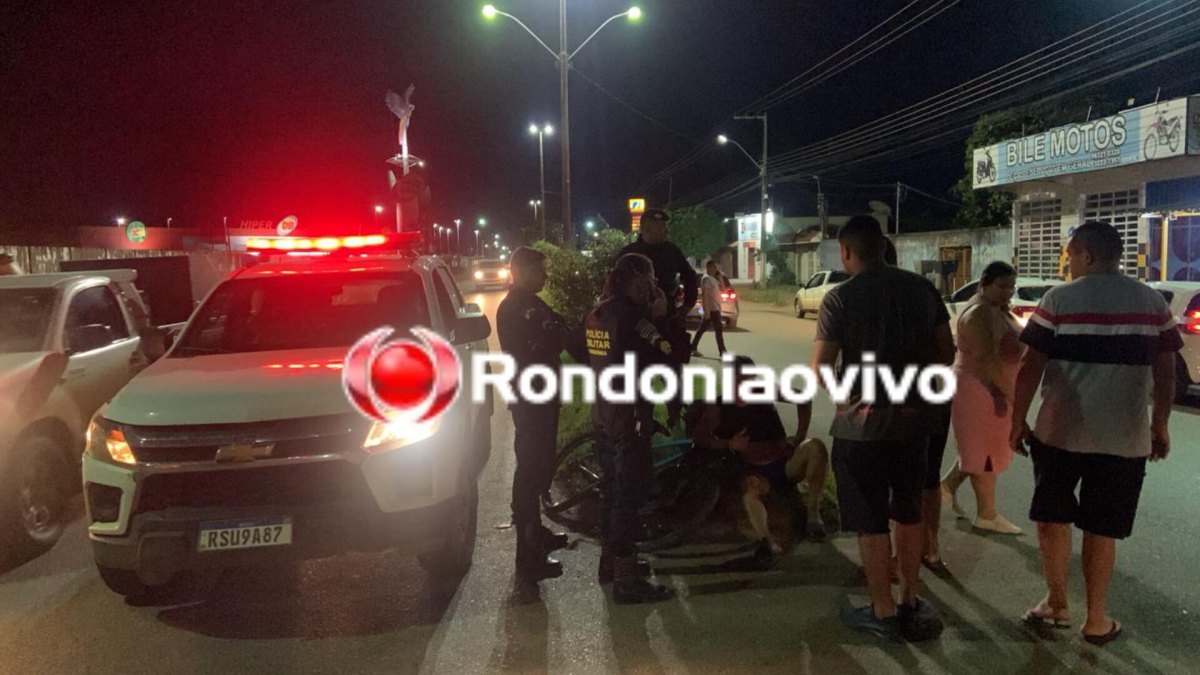 LESÕES NA CABEÇA: Atropelamento na Rio de Janeiro deixa ciclista ferido no canteiro central 