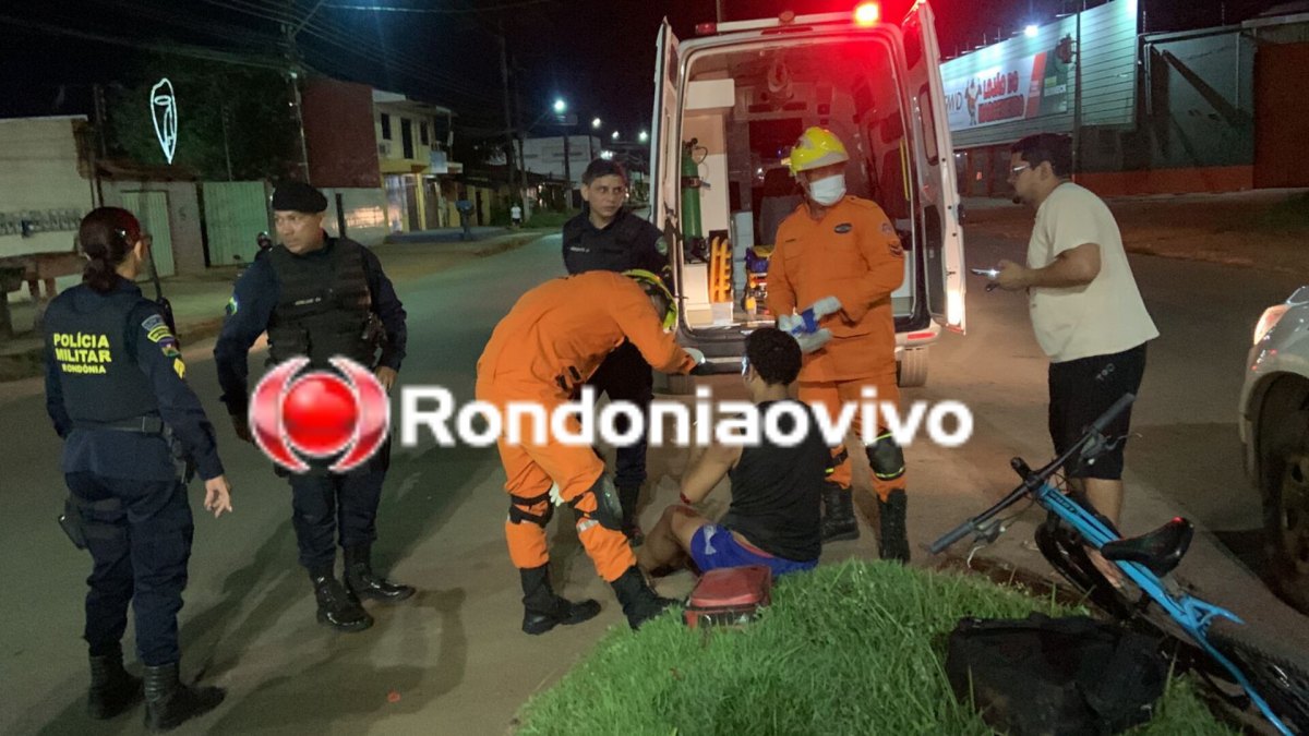 LESÕES NA CABEÇA: Atropelamento na Rio de Janeiro deixa ciclista ferido no canteiro central 