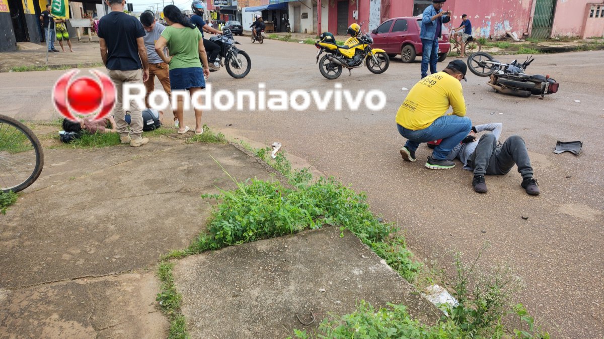TRÊS VEÍCULOS: Grave acidente deixa moto Aplicativo e passageira feridos