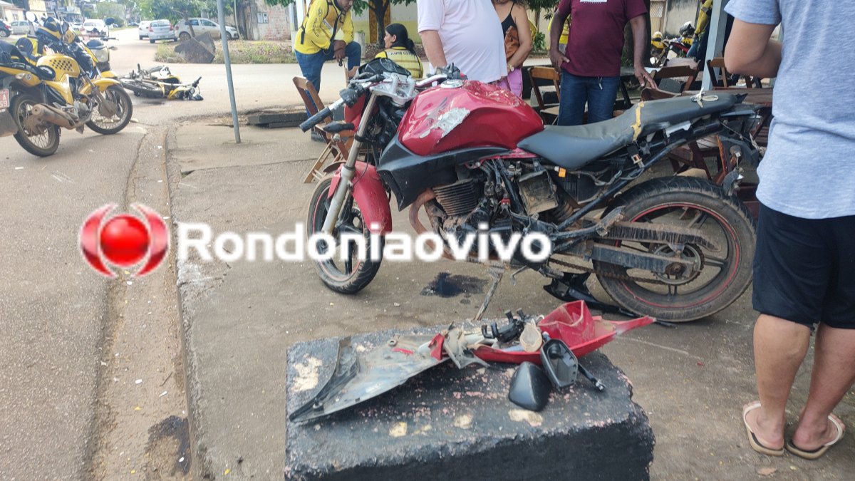 VÍDEO: Mototaxista sofre fratura exposta em grave acidente na Alexandre Guimarães