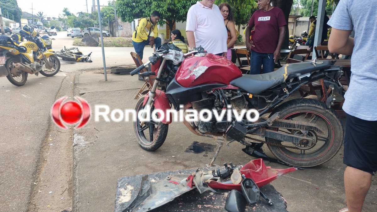 VÍDEO: Mototaxista sofre fratura exposta em grave acidente na Alexandre Guimarães