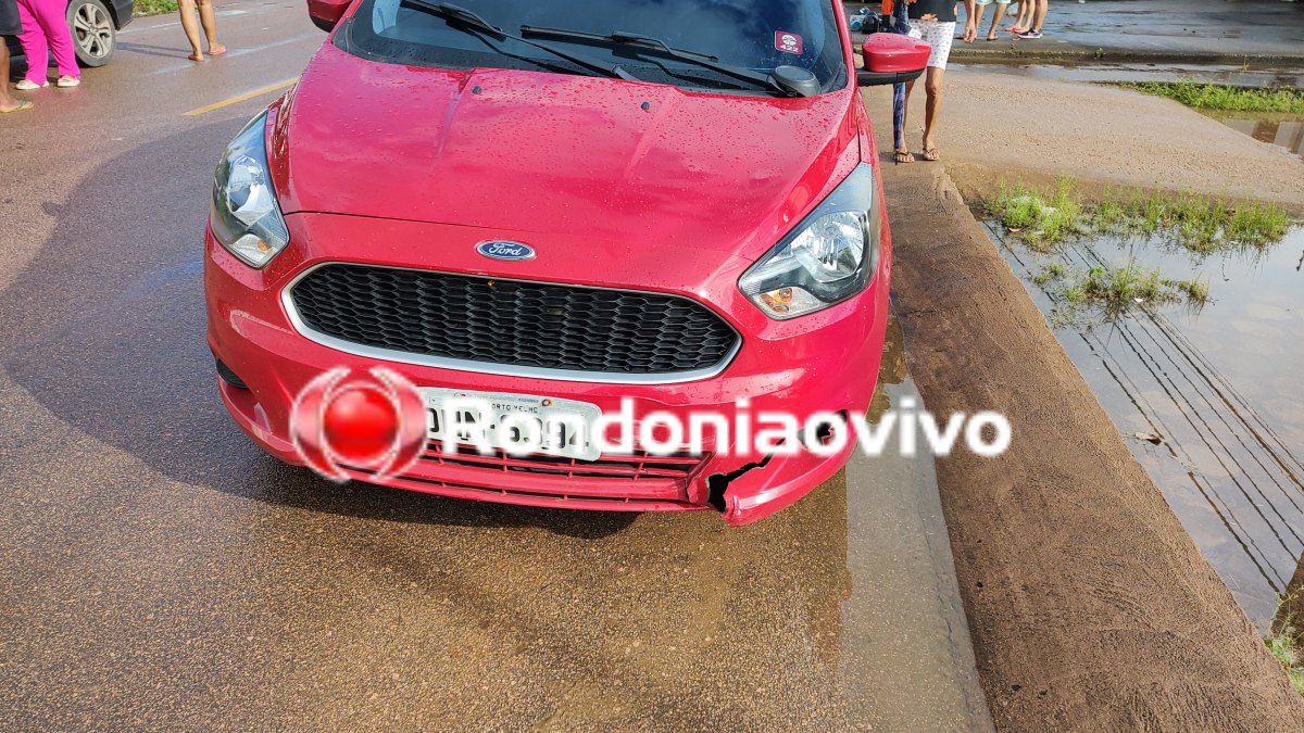 IMPRUDÊNCIA NO TRÂNSITO: Motociclista sofre ferimentos após motorista de carro fazer conversão