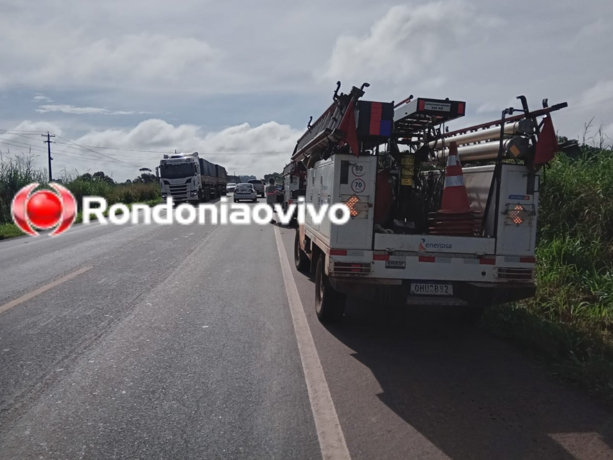 PENDURADO: Homem morre eletrocutado em poste na BR-364