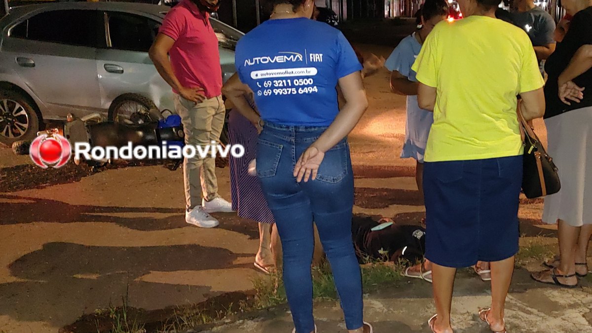 NA ALEXANDRE: Motociclista sofre grave acidente após motorista de Onix avançar preferencial