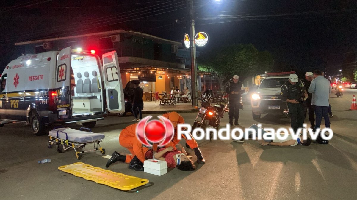 NA RAFAEL: Casal sofre acidente após motorista de Polo avançar cruzamento 